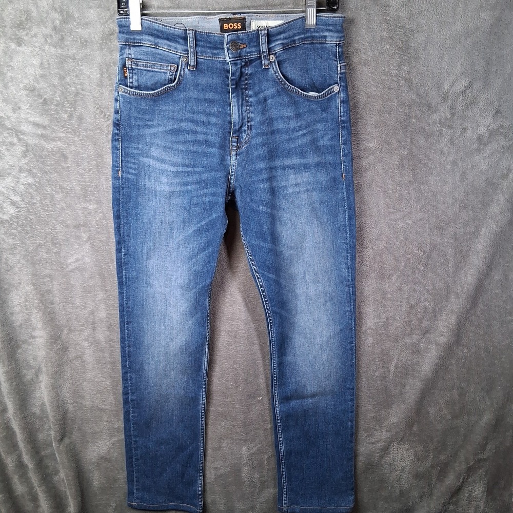 Hugo Boss Jeans Men Size 30x28 Blue Delaware Soft Motion Slim Premium Denim